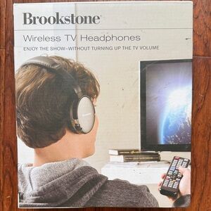 Brookstone Silver and Black Wireless Headphones